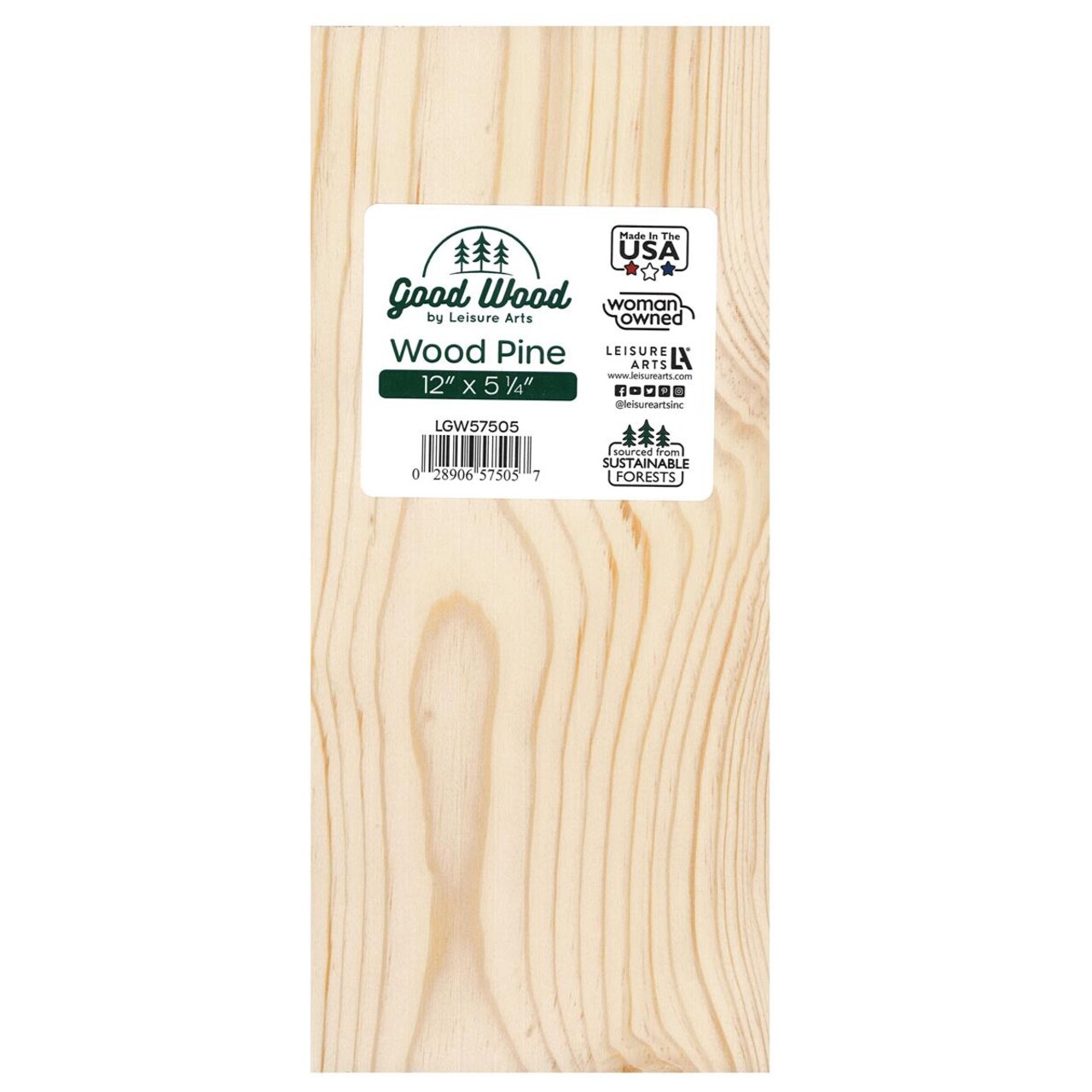Good Wood by Leisure Arts Pine Slat 12x5.25" – Unfinished Wood Planks for Crafts, DIY Projects, Rustic Signs, Wooden Sheets, Craft Panels, and Home Décor